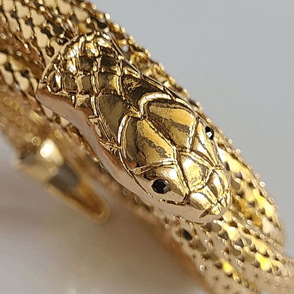 ✨🐍 2PCS Gold Snake Bendable Design Blingy Statement Bracelet & Necklace Set NEW - Picture 8 of 16
